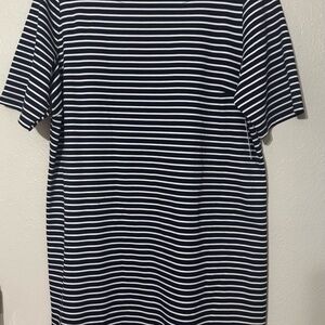 Croft & Barrow Navy and White Striped Midi Dress